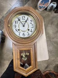 Vintage Regulator Cherry Wood Chime Wall Clock - Picture 1 of 2