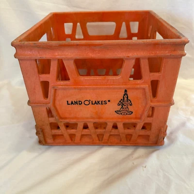 Caja de lácteos vintage Orange Land O Lakes con diseño Indian Maiden de Amoco Foto 1 de 4