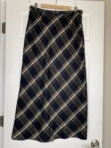 Alanni by Donny Brook Maxi Skirt Women's A-Line Plaid Vintage Black Side Zip 14 - Picture 1 of 5