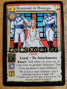 1x Vintage 1999 OOP 7th Sea CCG Rosamonde du Montaigne Collectible Trading Card - Imagen 1 de 5
