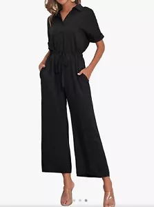 Pretty Guide Wide Leg Jumper Large Black New With Tags - Picture 1 of 2