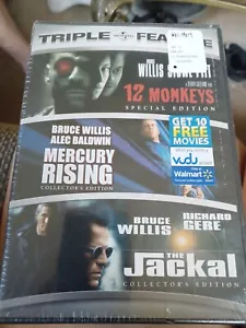12 Monkeys/Mercury Rising/The Jackal (DVD, 2008, 3-Disc Set) New Sealed - Picture 1 of 2