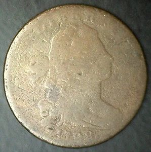 1798 Drapierte Büste Kupfer großer Cent Penny US Münze zirkuliert fast gut - AG - Bild 1 von 2