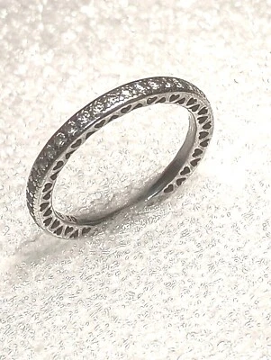 Auténtico Anillo Apilable Pandora Pave' Con Piedras Talla 5 Foto 1 de 4
