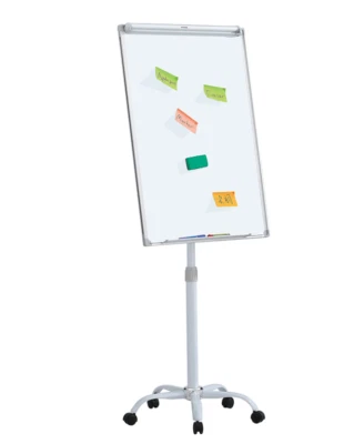 VIZ-PRO MOBILE PORTRAIT MAGNETIC EASEL FLIPCHART WHITEBOARD 900x600 MM