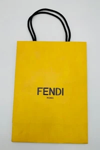 Fendi Yellow Gift Bag Shopping Bag Empty Medium 14" H x 10.25" L x 5" Side Width - Picture 1 of 7