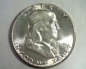 Franklin 1958 medio dólar elección/gema sin circular ch. / GEMA SIN CIRCULAR. BONITO ORIGINAL - Imagen 1 de 2