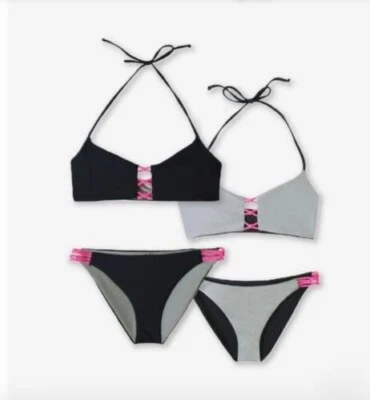 Bikini Basta Surf Bondi Reversible Bungee Negro 2 Piezas Talla Pequeña Foto 1 de 4
