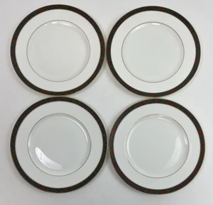 SET OF 4 RALPH LAUREN WEDGWOOD HIGHLAND TARTAN PLAID DINNER PLATES - Picture 1 of 4
