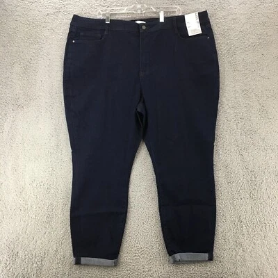 Pantalones de mezclilla ajustados al tobillo Nine West para mujer 24 W Plus azul tiro alto cremallera nuevos con etiquetas Foto 1 de 4