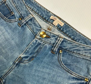 Cabi Jeans Womens Style 319 Low Rise Ankle Size 4 Skinny Distressed Blue Jeans - Picture 1 of 9