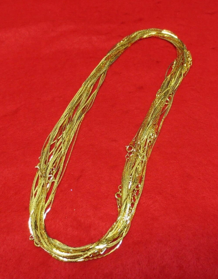 Großhandel Menge OF12 14KT Gold EP 45.7cm 1MM Kobra Halsketten - Bild 1 von 1