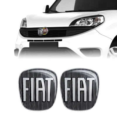 Adesivo Fiat Professional 3D Ricambio Logo Nero Anteriore + Posteriore per Doblò - Immagine 1 di 3