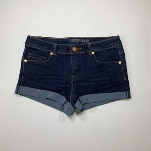 Iris Jeans Denim Cuffed Low-Rise Short Shorts Women’s Size Medium Dark Wash - Picture 1 of 14
