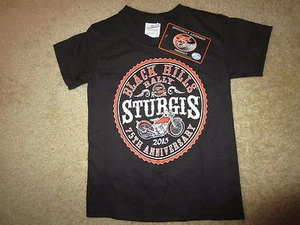 Sturgis Black Hills 2015 Motorcycle Rally Black Shirt Toddler XS X-Small NEW - Picture 1 of 3