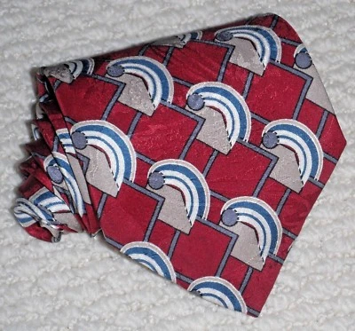 Corbata Oscar de La Renta Para Hombre Estilo Vintage Seda Borgoña Estampado 57" 4" Nueva Foto 1 de 4