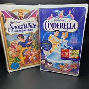 Snow White & Cinderella Factory-Sealed Walt Disney Masterpiece VHS tapes . - Picture 1 of 5