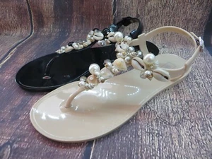 Sandalo Jelly "MACON" donna perizoma piatto sling back con conchiglie di Ann More - Foto 1 di 8