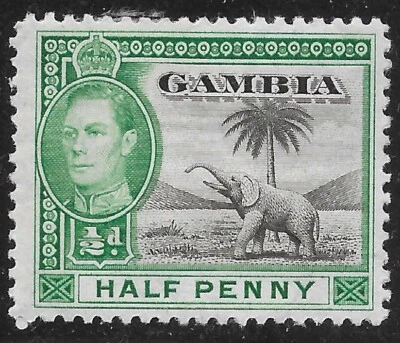 Gambia George VI 1938 SC#132🔥MH OG 🔥 ELEFANTE Foto 1 de 2