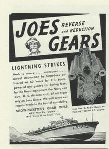 1942 WWII PT-32  Boat Joe's Gear Ad / Snow-Nabstedt Gear Corp/ New Haven CT - Picture 1 of 1