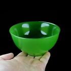 Natürliche grüne Jade kleine exquisite Schüssel Tasse chinesisch handgefertigt