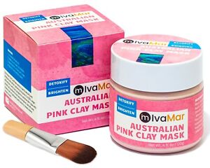 Skincare Australian Pink Clay Face Mask with FREE Brush applicator - Glow Recipe