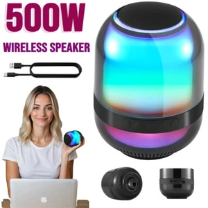 Portable BT Speaker Powerful Sound HD Sound W/ LED for Home Party Outdoor Travel - Picture 1 of 15