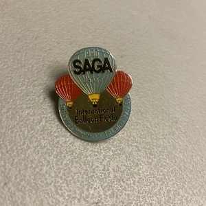 1990 SAGA JAPAN HOT AIR International Balloon Fiesta Button Pin Pacific Champ. - Bild 1 von 3