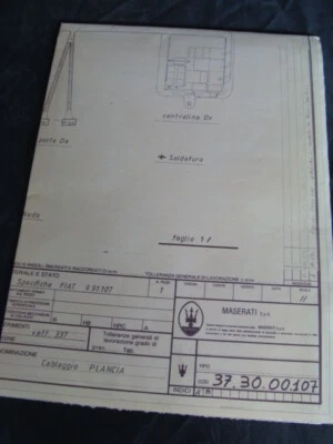 Disegno Maserati Biturbo cablaggio plancia - Immagine 1 di 4