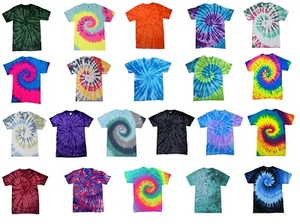 Camisetas hechas a mano banda de colores tinte para niños y adultos 100 % algodón preencogido - Imagen 1 de 49
