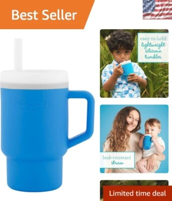 Adorável copo de silicone 9 oz para bebês - resistente a vazamentos e seguro para máquina de lavar louça - Imagem 1 de 4