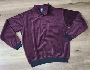John Blair Vtg Men's Velour Long Sleeve Button Collared Sweater Sz S ~New~ - Picture 1 of 5