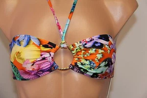 NWT Milly Cabana Swimsuit Bikini Bra Top Sz M Barbados Bandeau Top Mult - Picture 1 of 5