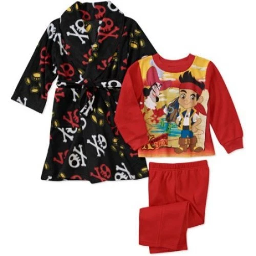 Disney Jake y los Piratas del País de Nunca Jamás 3 piezas Bata de baño Pijama Conjunto Niño Talla 5T Foto 1 de 1