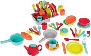 Battat Kid's Deluxe Kitchen Pretend Play Accessory Toy Set 71 Pieces 