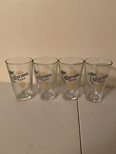Set of 4 Pint Glasses CORONA Extra Beer Palm Tree Sun Cerveza 6" Tall 16 oz