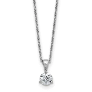 Round 1/5Ct Lab Grown Diamond Solitaire Necklace 14k White Gold ( VS/SI, FGH ) - Picture 1 of 5