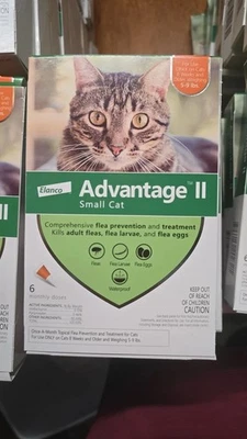 NEW Advantage II Flea Treatment For Small Cats 5-9lbs 6 Doses