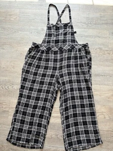 Torrid Mujer’s 3 Negro Blanco Cuadros Pierna Ancha Elastizado Informal Mono con Corbata Jersey - Imagen 1 de 12