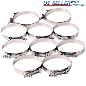 10x 3.5" (95mm-103mm) T-Bolt Clamp Stainless Steel Clamp for 3.5" I.D. Hose - Bild 1 von 6