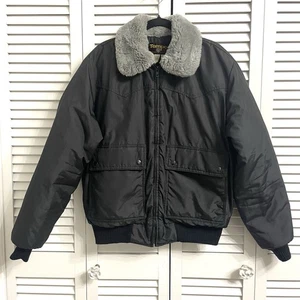 Chaqueta de bombardero negra aislada de plumón de ganso Tempco de colección abrigo aviador para hombre talla 44 L - Imagen 1 de 18
