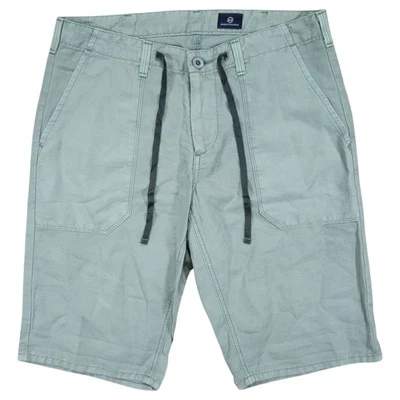 AG Adriano Goldschmied Shorts Mens 30 Green Relaxed Utility Expedition Linen 12" - Image 1 of 4