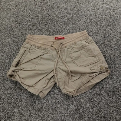 VTG Unionbay Shorts Womens M Beige Low Rise Mini Cargo Drawstring Grunge Y2K 00s - Image 1 of 4