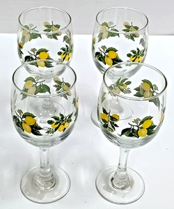 Royal Norfolk Vibrant Lemon Wine Glasses 7-1/8" Stemmed Glassware Set of 4 - Picture 1 of 5