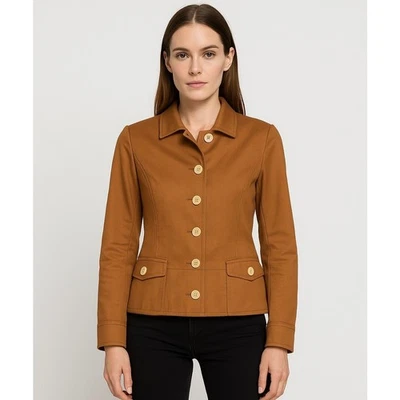 Chaqueta Blazer Salvatore Ferragamo Naranja Óxido Mezcla Algodón Talla 10 Foto 1 de 4