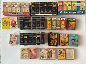 BIG LOT OF VINTAGE OLD MINIATURE CARD GAMES - LIBRARY OF GAMES AND OTHERS - Picture 1 of 17