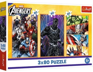 NEW Trefl Jigsaw Puzzle 3x80 Pieces 5+ Ages Marvel Avengers Days full of action - Picture 1 of 4