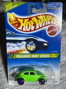 Hot Wheels 1995 Treasure Hunt #5 of 12 VW Bug LE 1/10000 NOC "Impeccable Card" - Picture 1 of 7