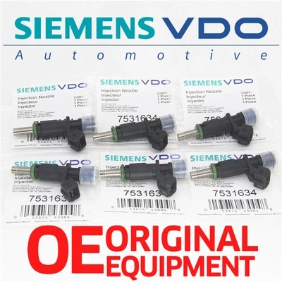 6x Fuel Injectors 7531634 for 2006-2012 BMW 128i 328i X1 X3 X5 525i 2.0/2.5/3.0L — 第 1/4 张图片