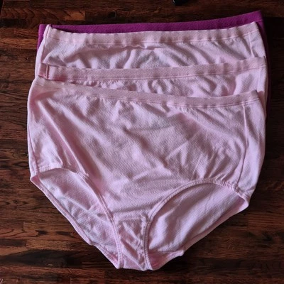 Fruit Of The Loom Briefs Womens 9 Lot Of 4 Pink Underwear Panties  - Image 1 of 4